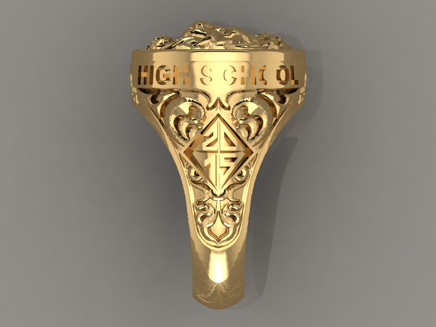 Lion School Ring view 4