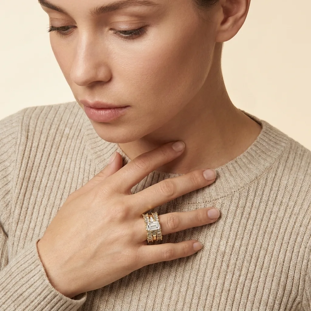 Engagement And Wedding Ring view 3