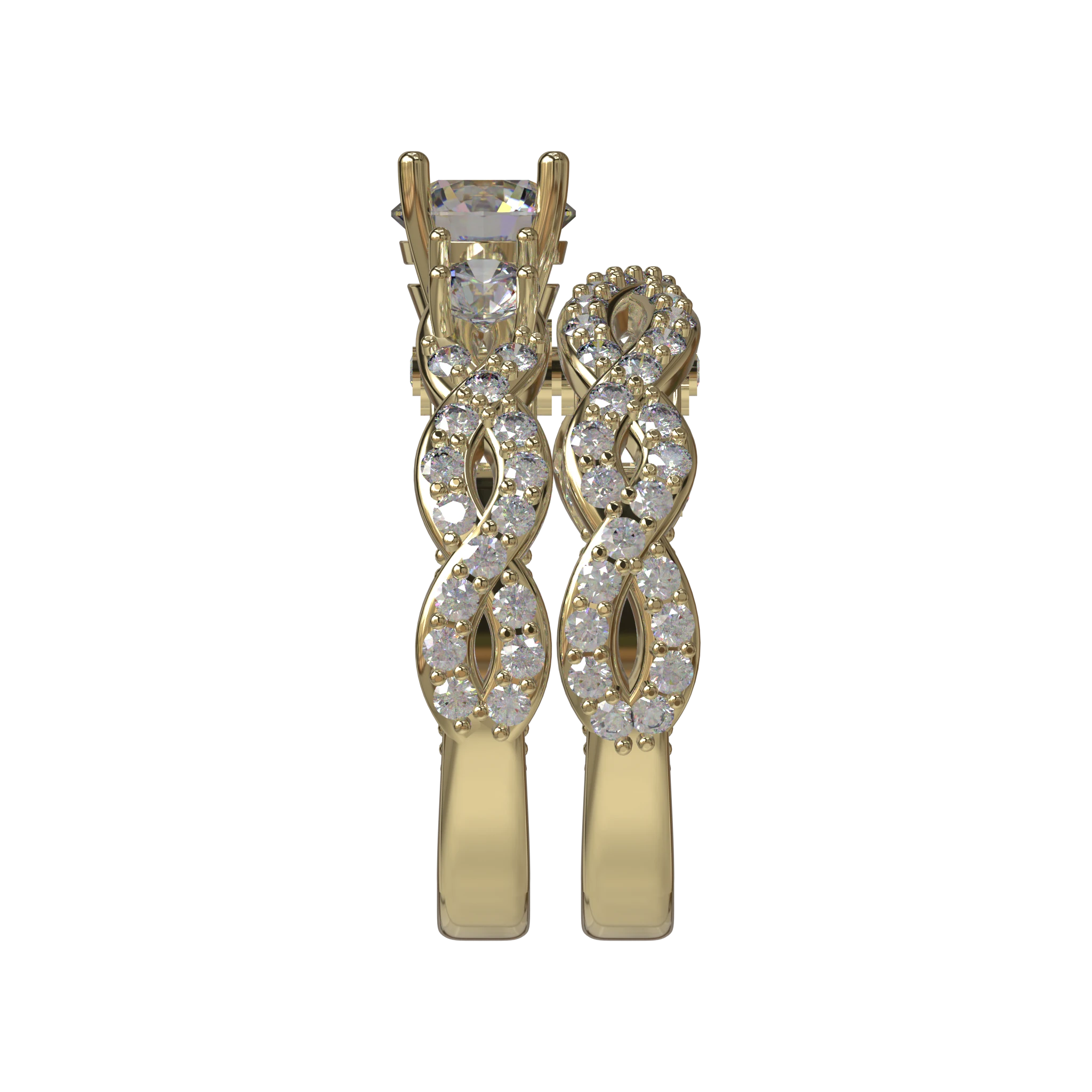 Engagement And Wedding Ring view 3