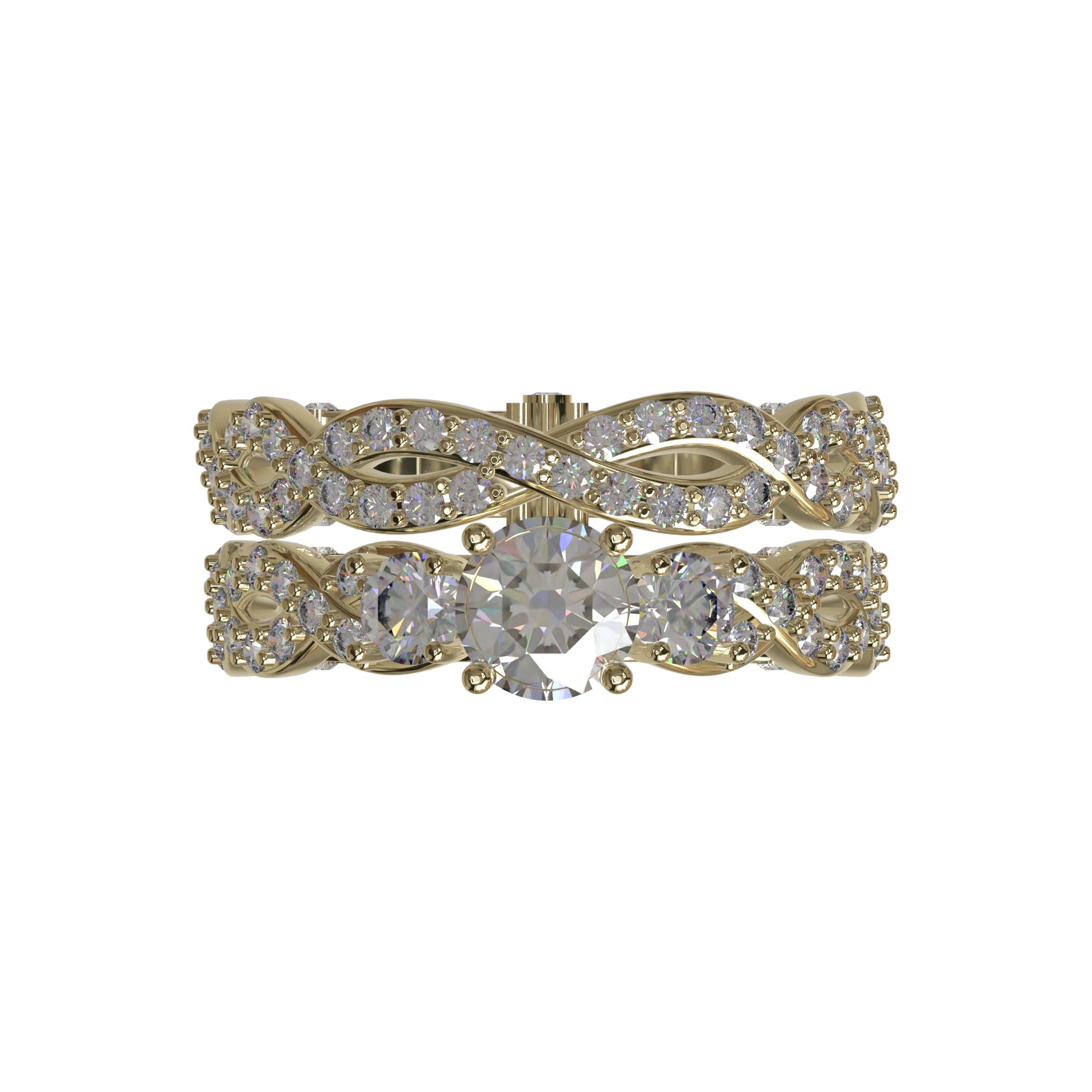 Engagement And Wedding Ring view 4