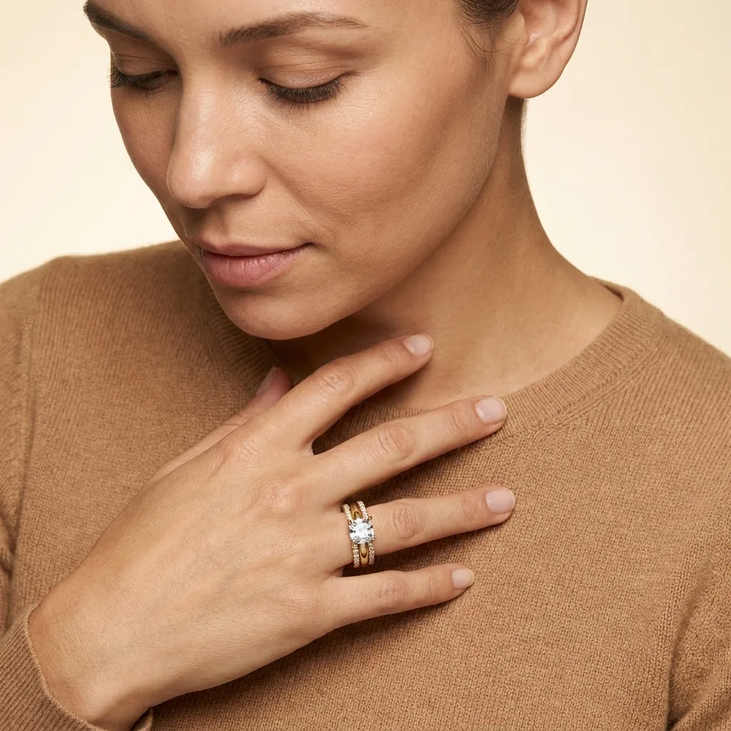 Engagement And Wedding Ring view 3