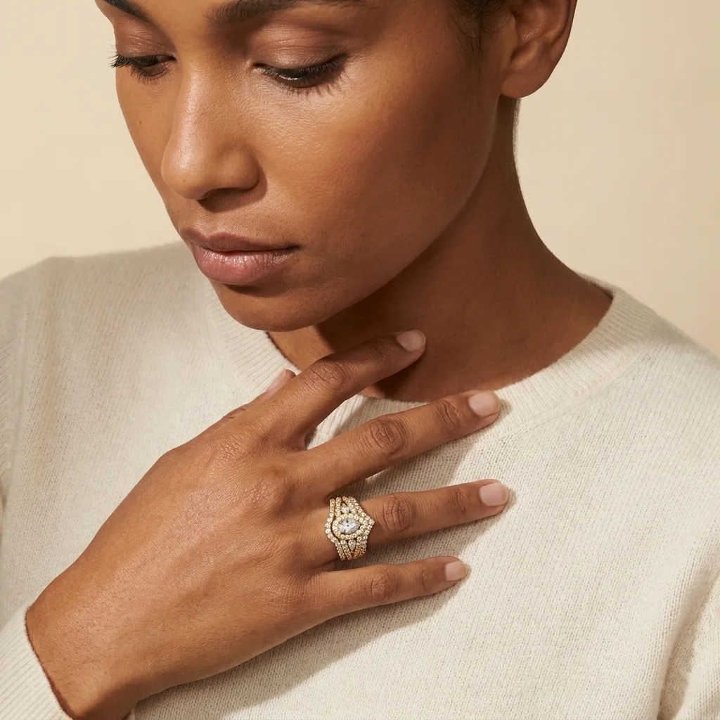 Engagement And Wedding Ring view 3