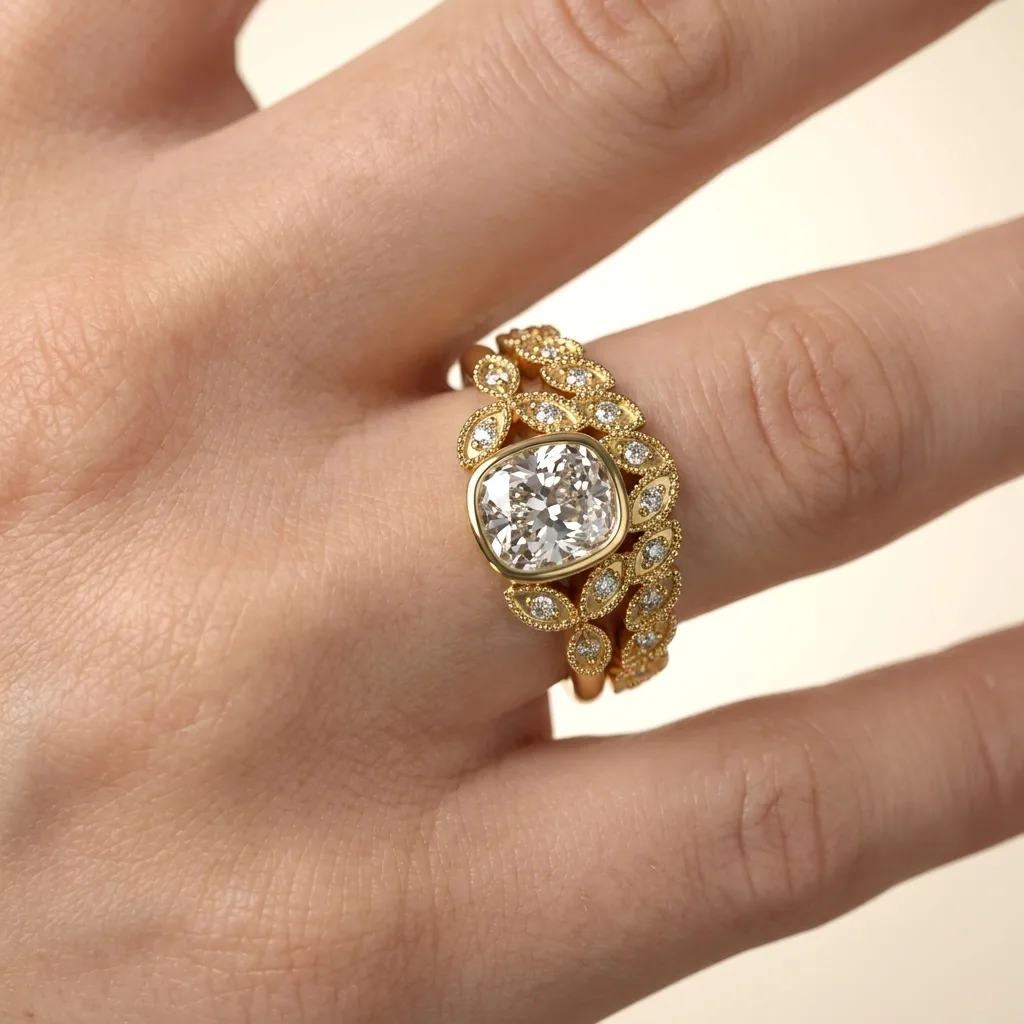 Engagement And Wedding Ring view 2