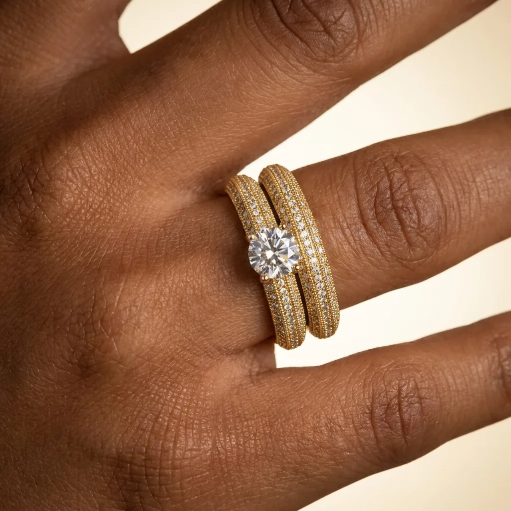 Engagement And Wedding Ring view 2