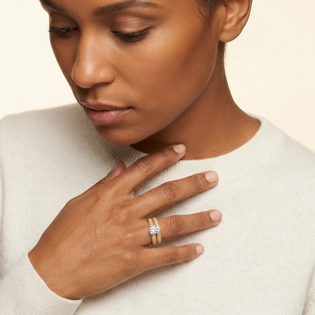 Engagement And Wedding Ring view 3