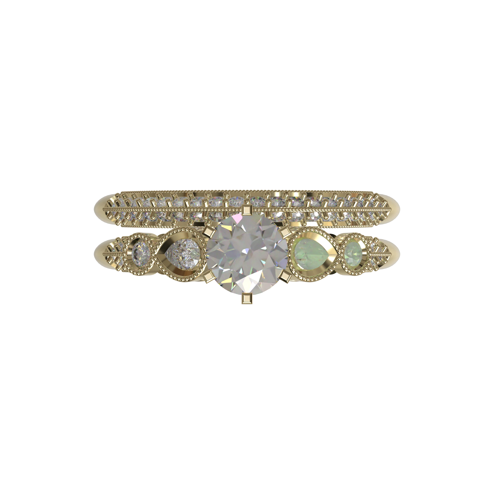 Engagement And Wedding Ring view 4