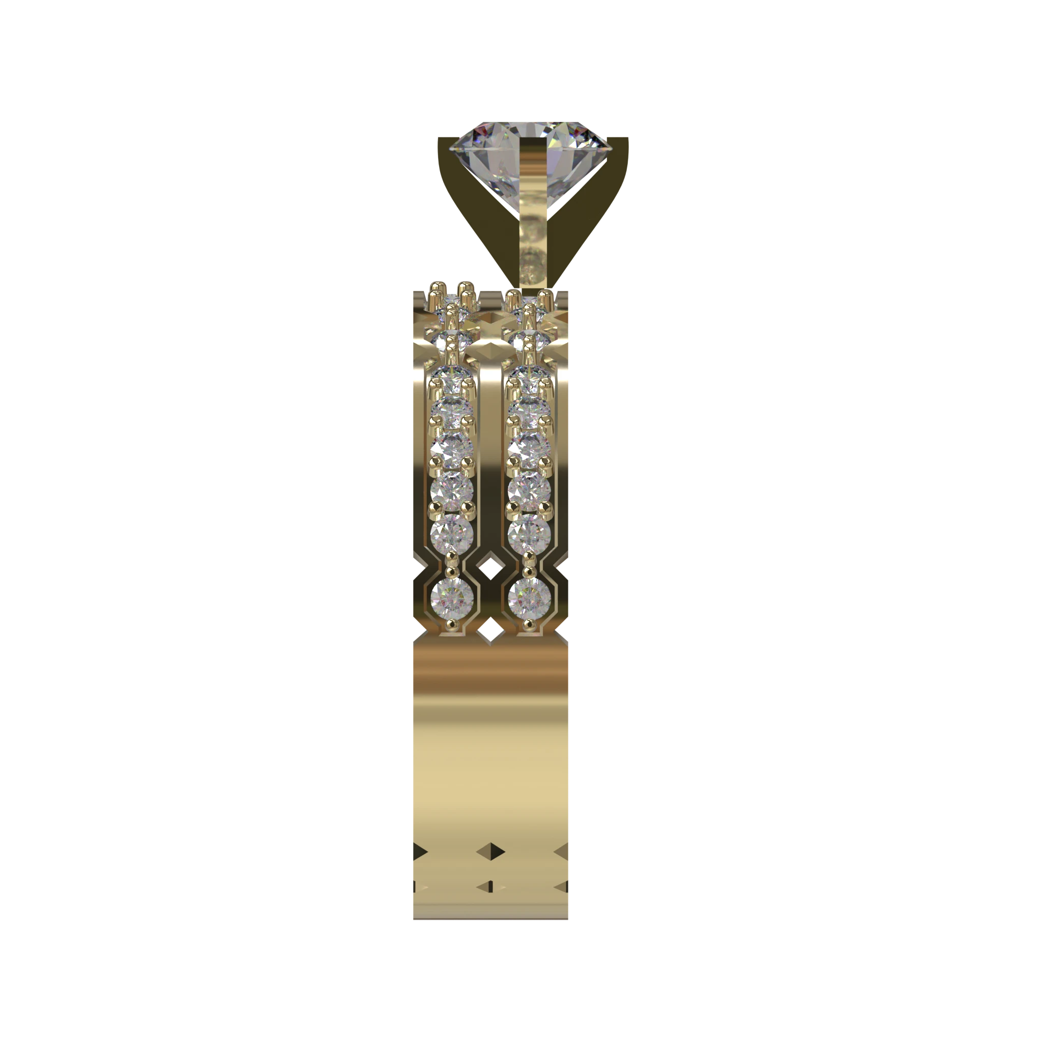 Engagement And Wedding Ring view 3