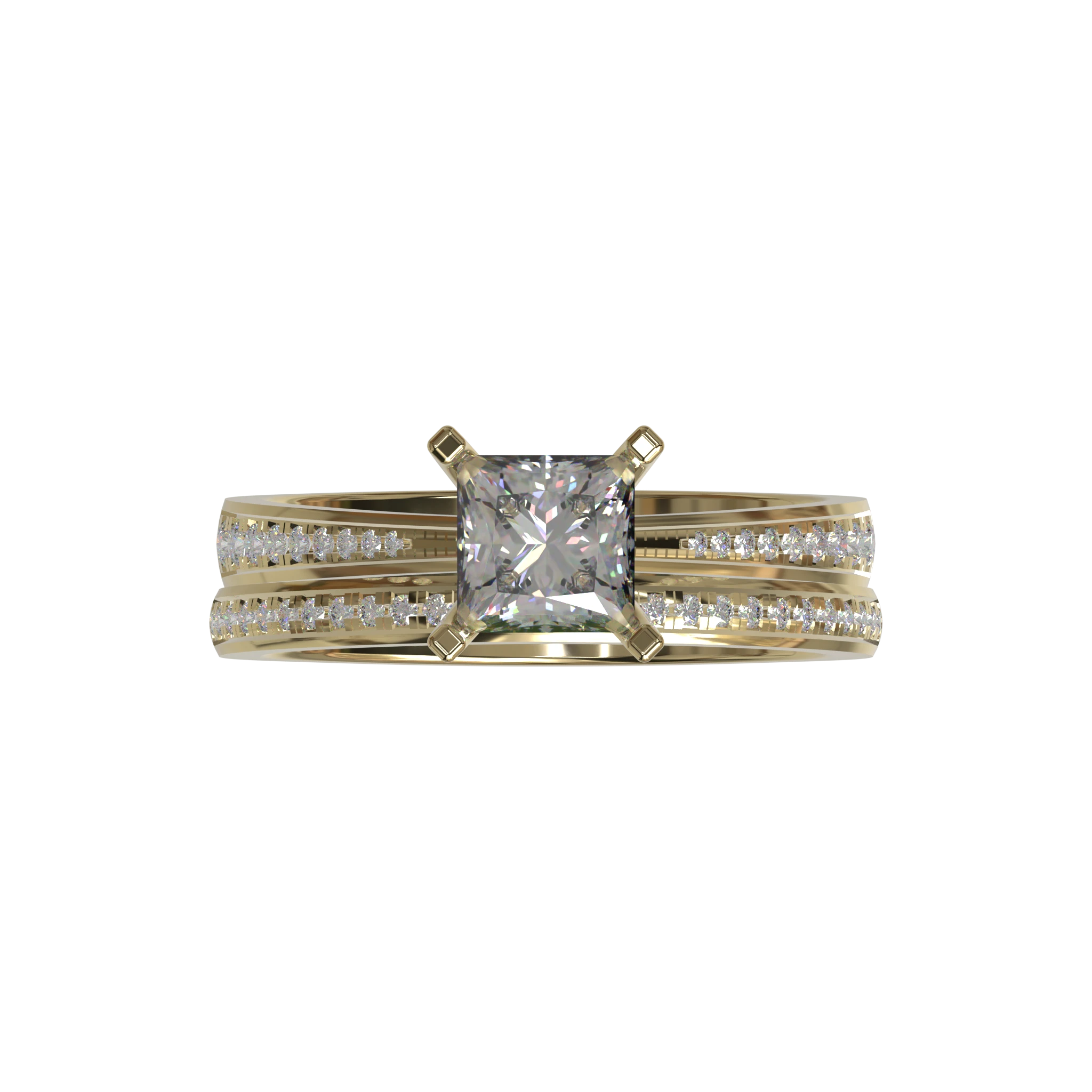Engagement And Wedding Ring view 4