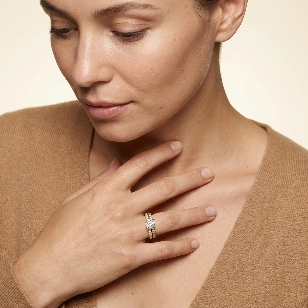 Engagement And Wedding Ring view 3