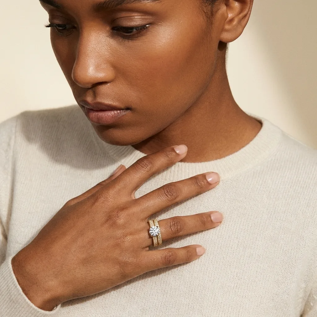 Engagement And Wedding Ring view 3