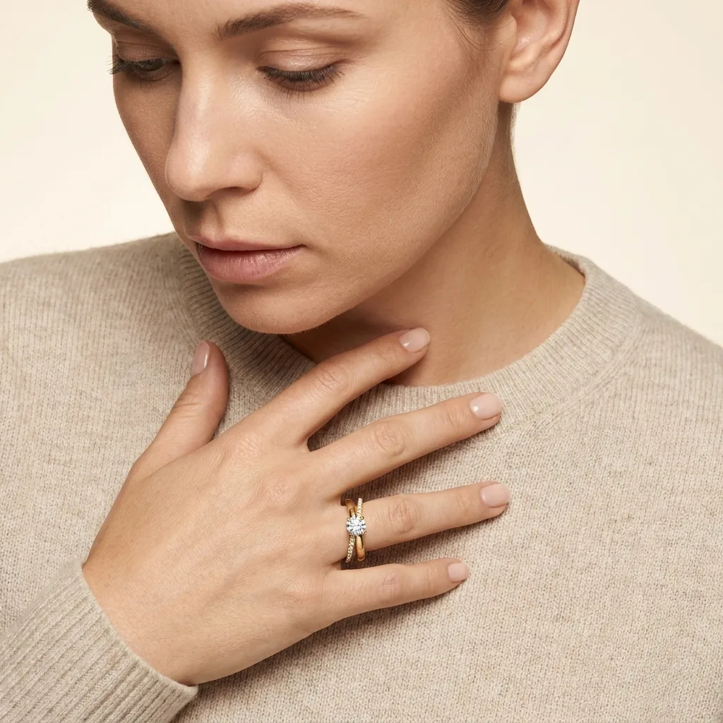 Engagement And Wedding Ring view 3