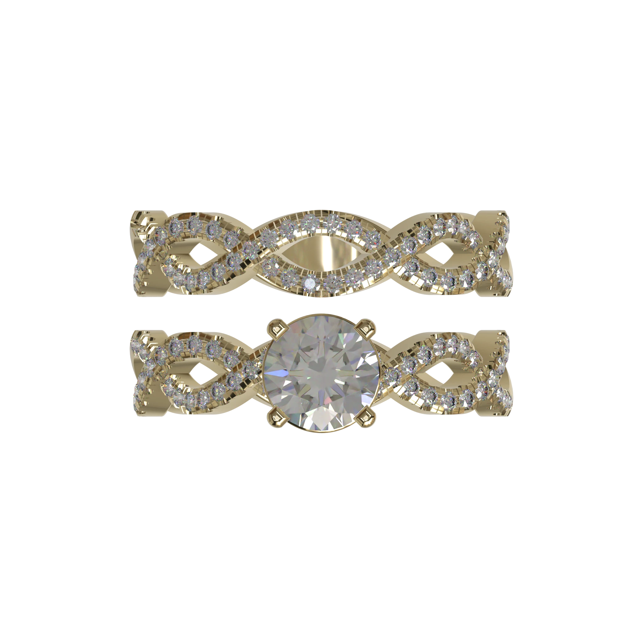 Engagement And Wedding Ring view 4