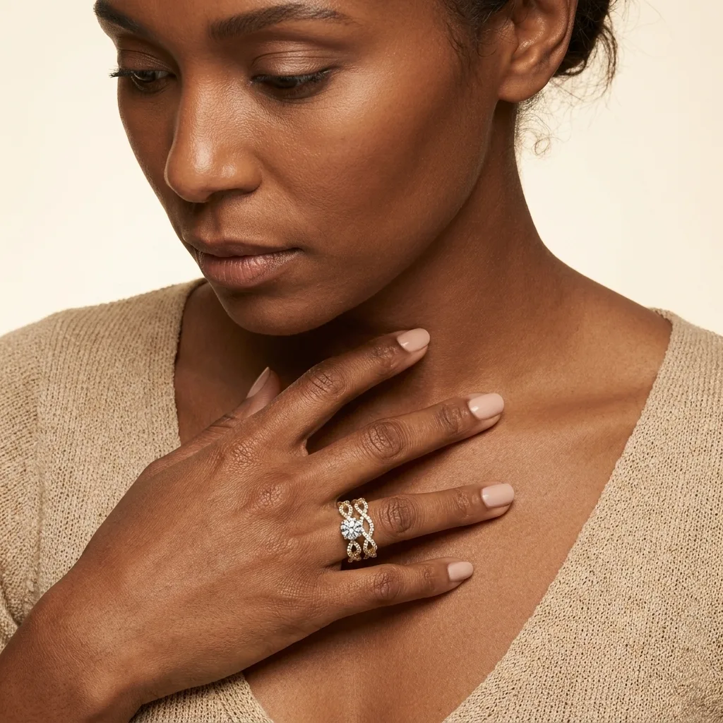 Engagement And Wedding Ring view 3