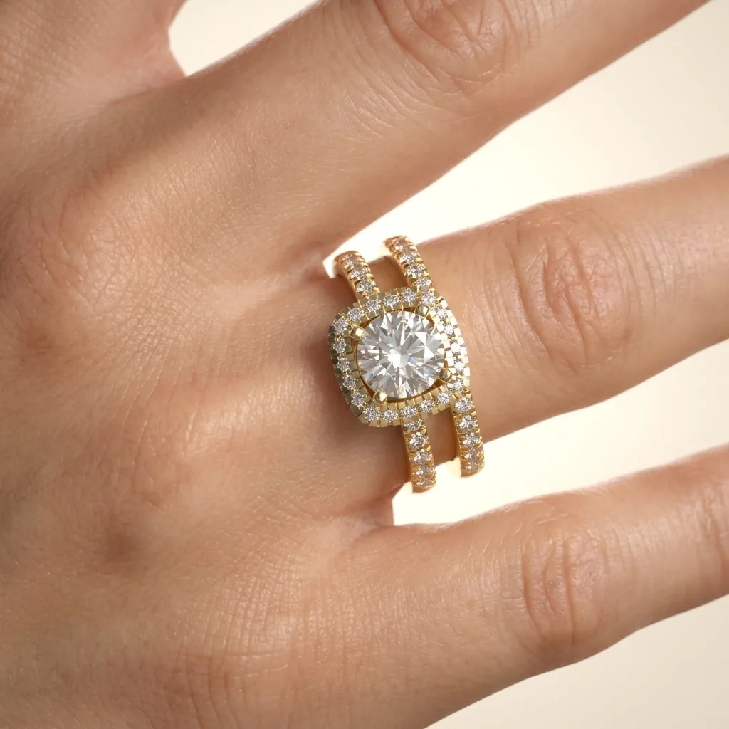 Engagement And Wedding Ring view 2
