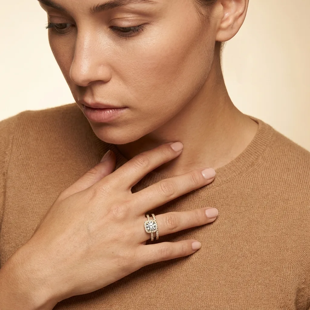 Engagement And Wedding Ring view 3