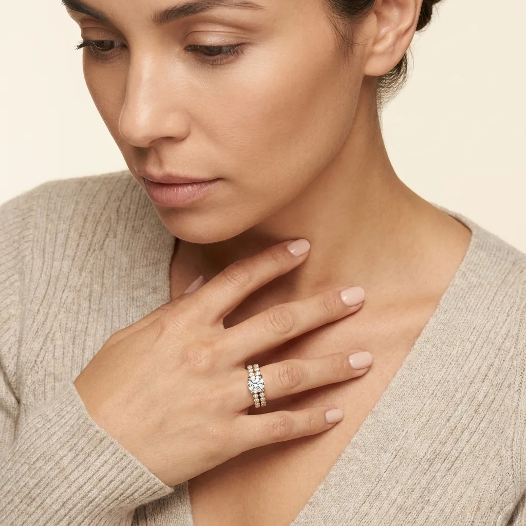 Engagement And Wedding Ring view 3