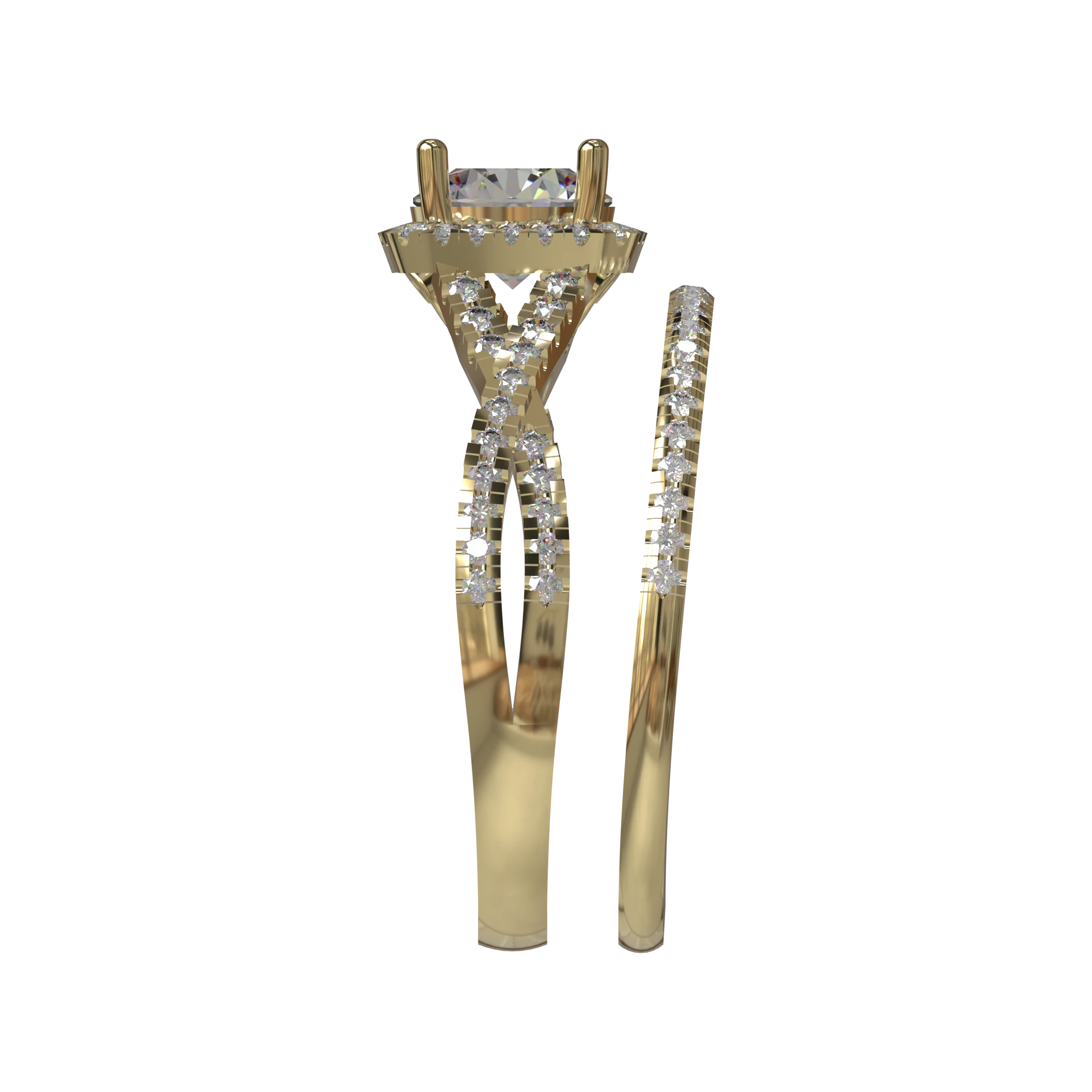 Engagement And Wedding Ring view 3