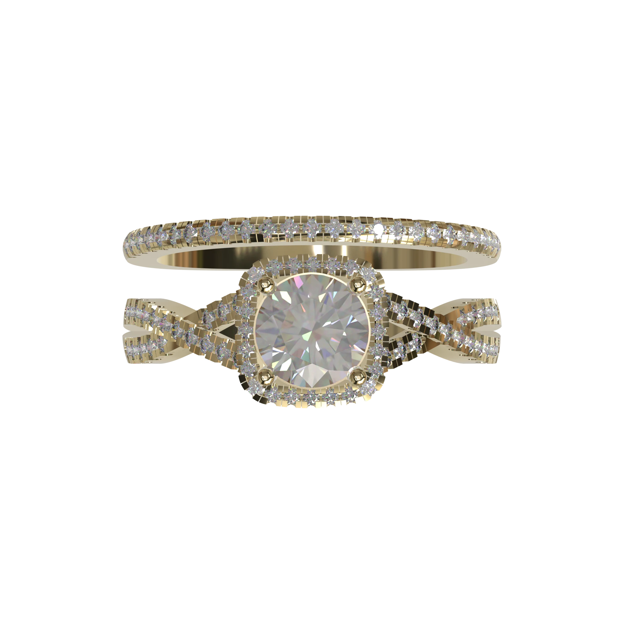 Engagement And Wedding Ring view 4