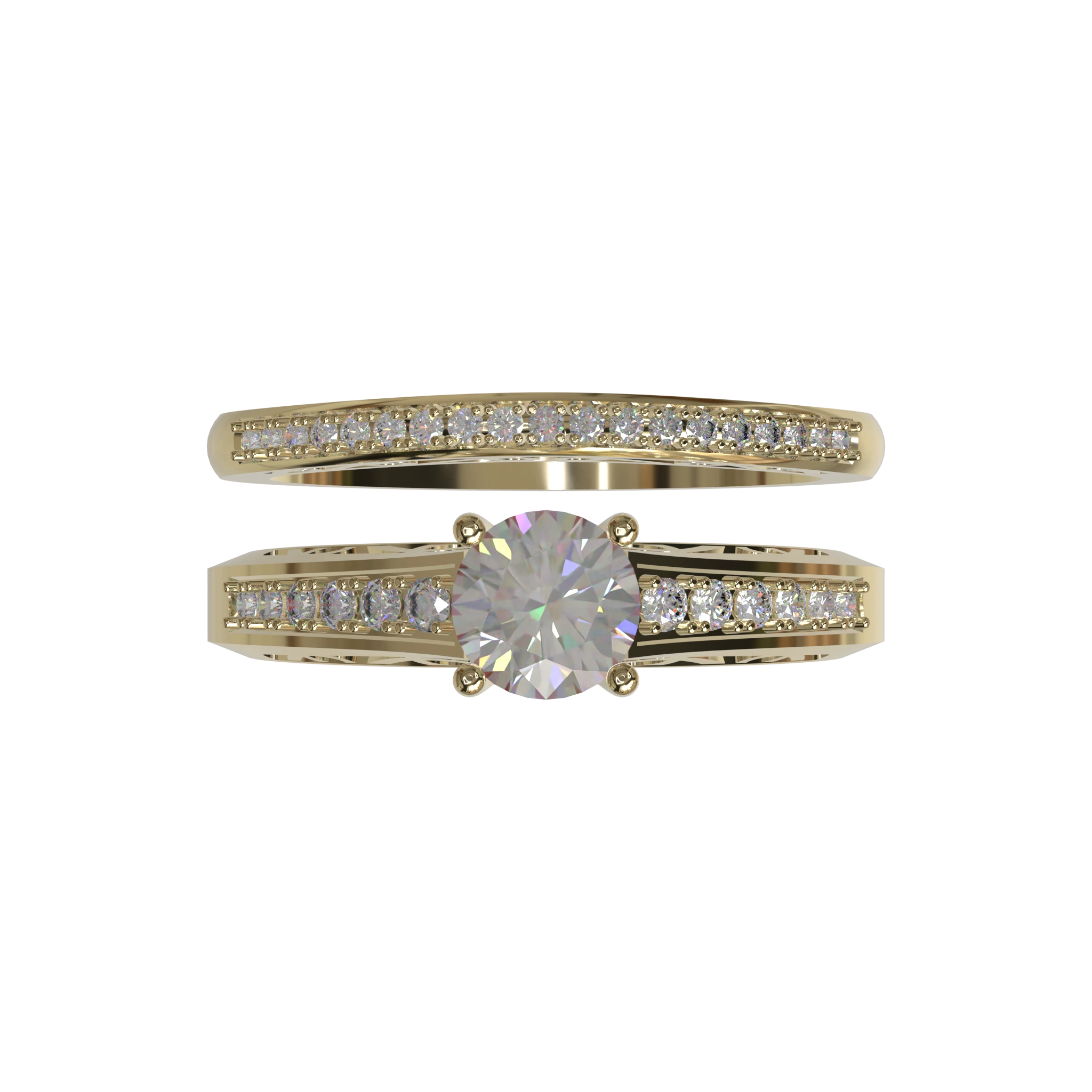 Engagement And Wedding Ring view 4