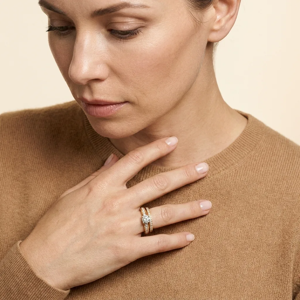 Engagement And Wedding Ring view 3