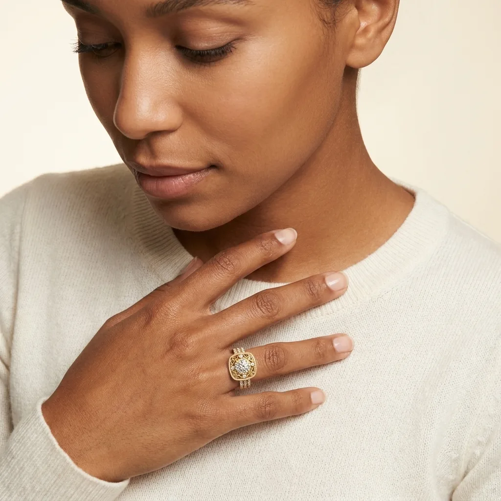 Engagement And Wedding Ring view 3