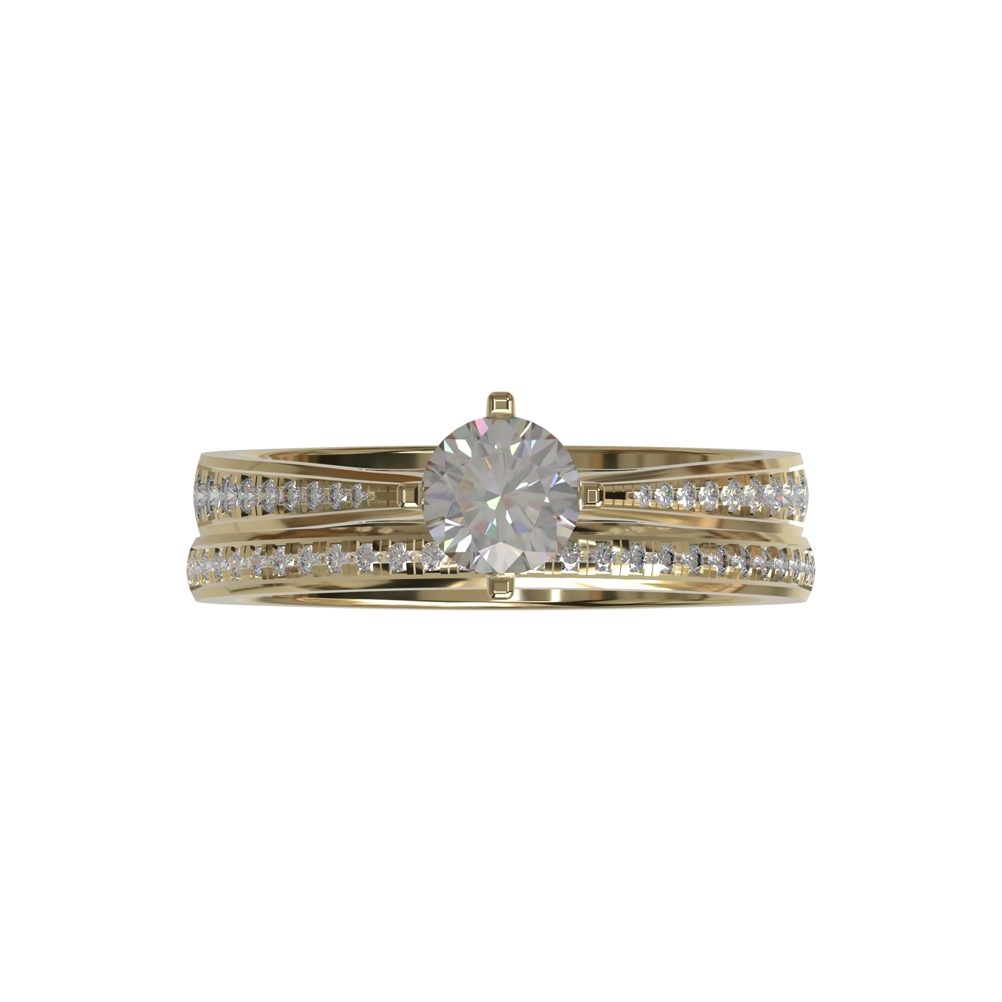 Engagement And Wedding Ring view 4
