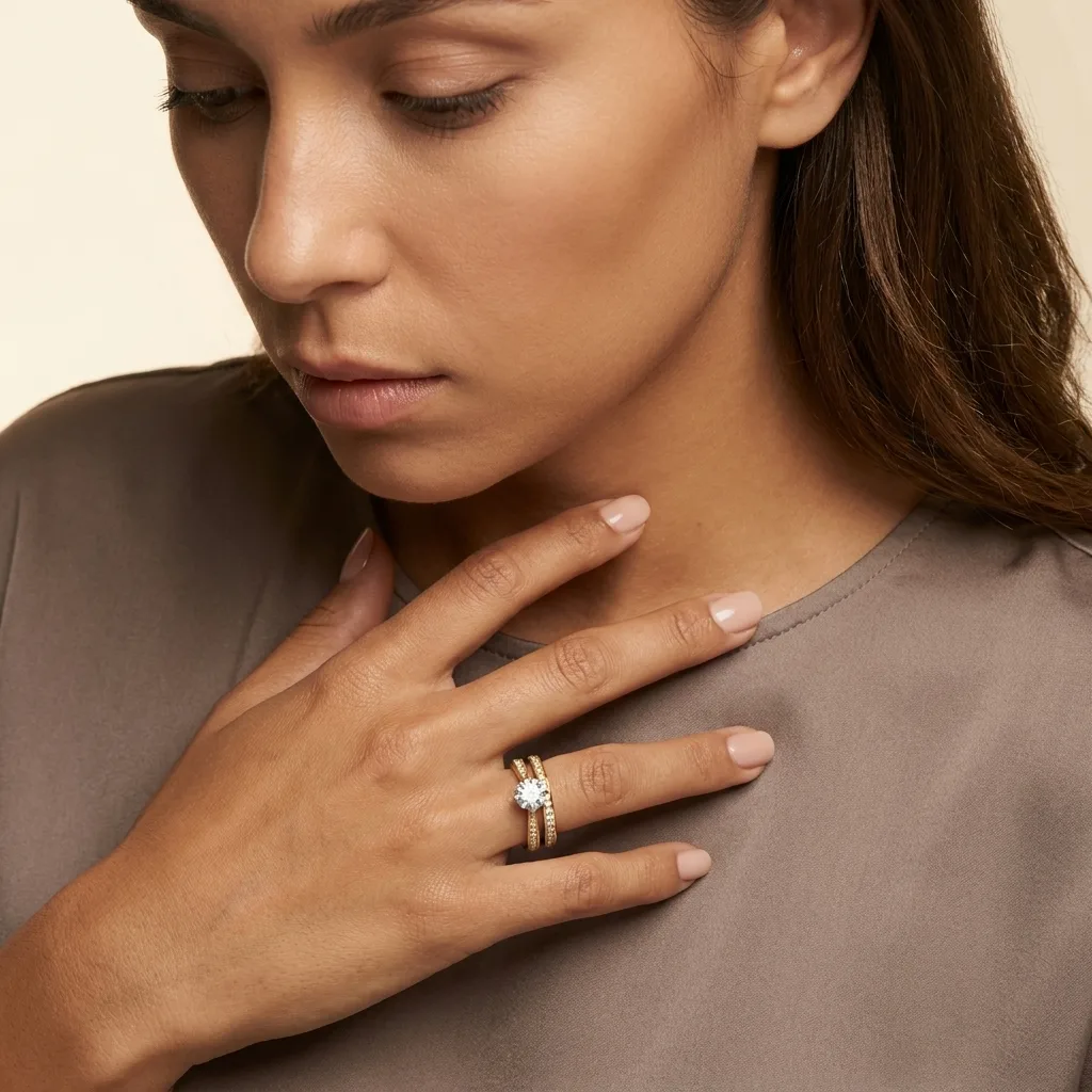 Engagement And Wedding Ring view 3