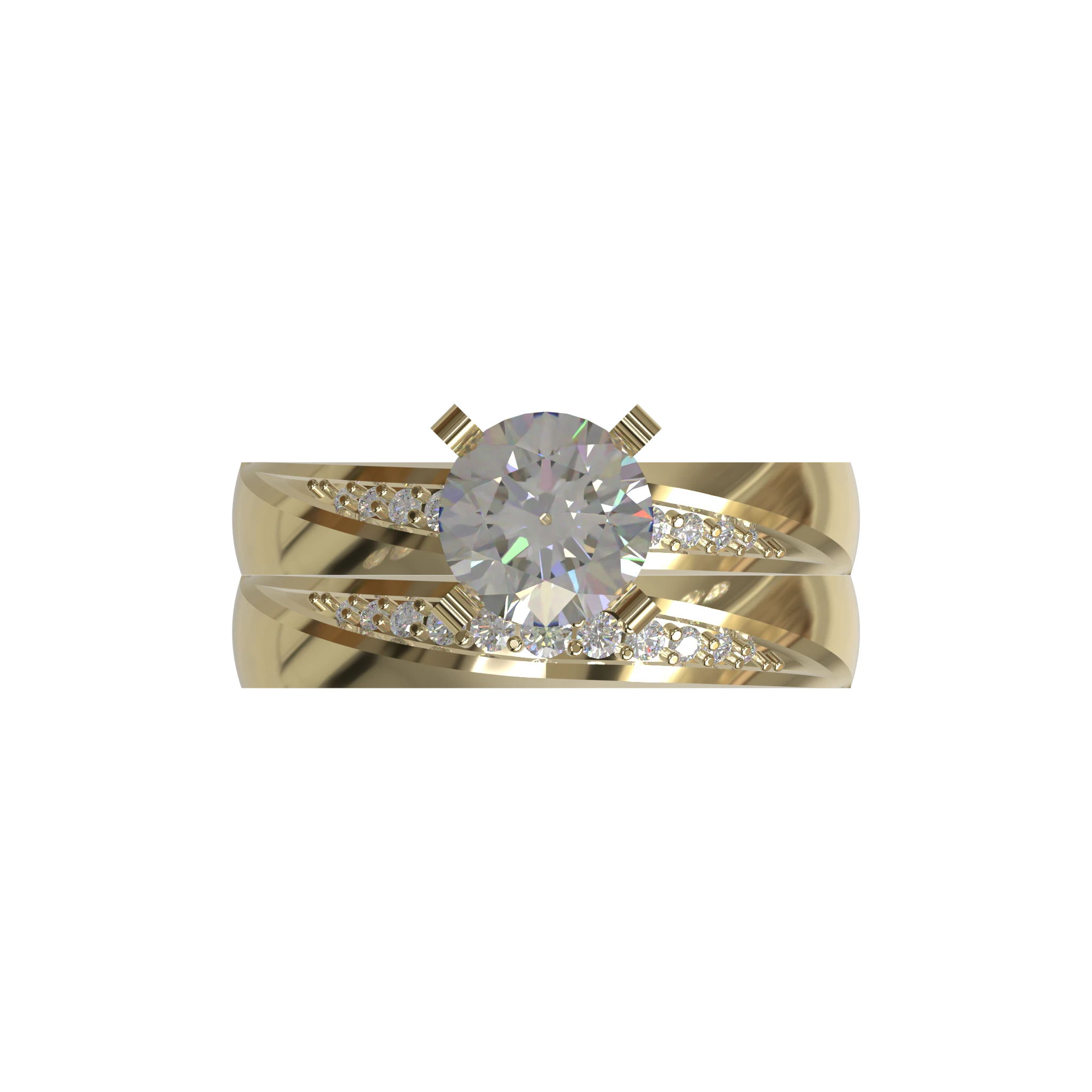 Engagement And Wedding Ring view 4