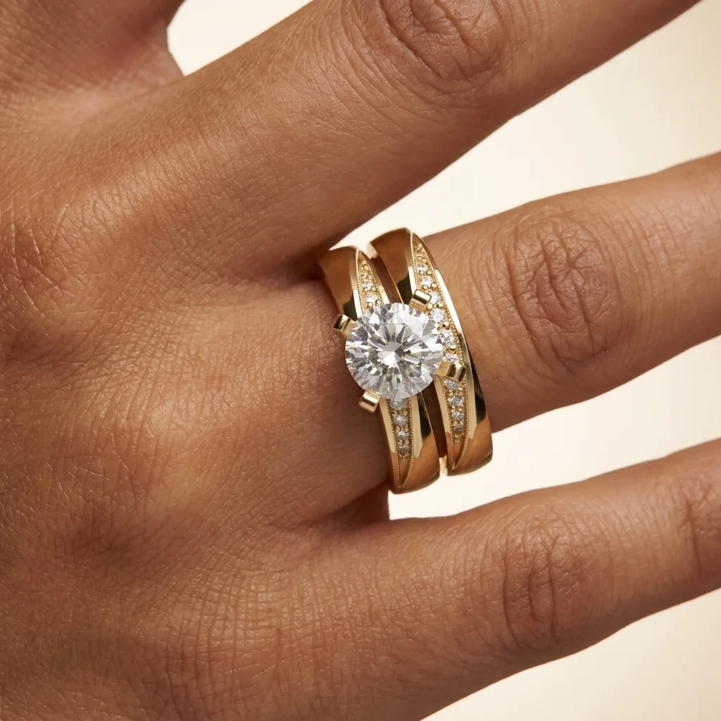 Engagement And Wedding Ring view 2