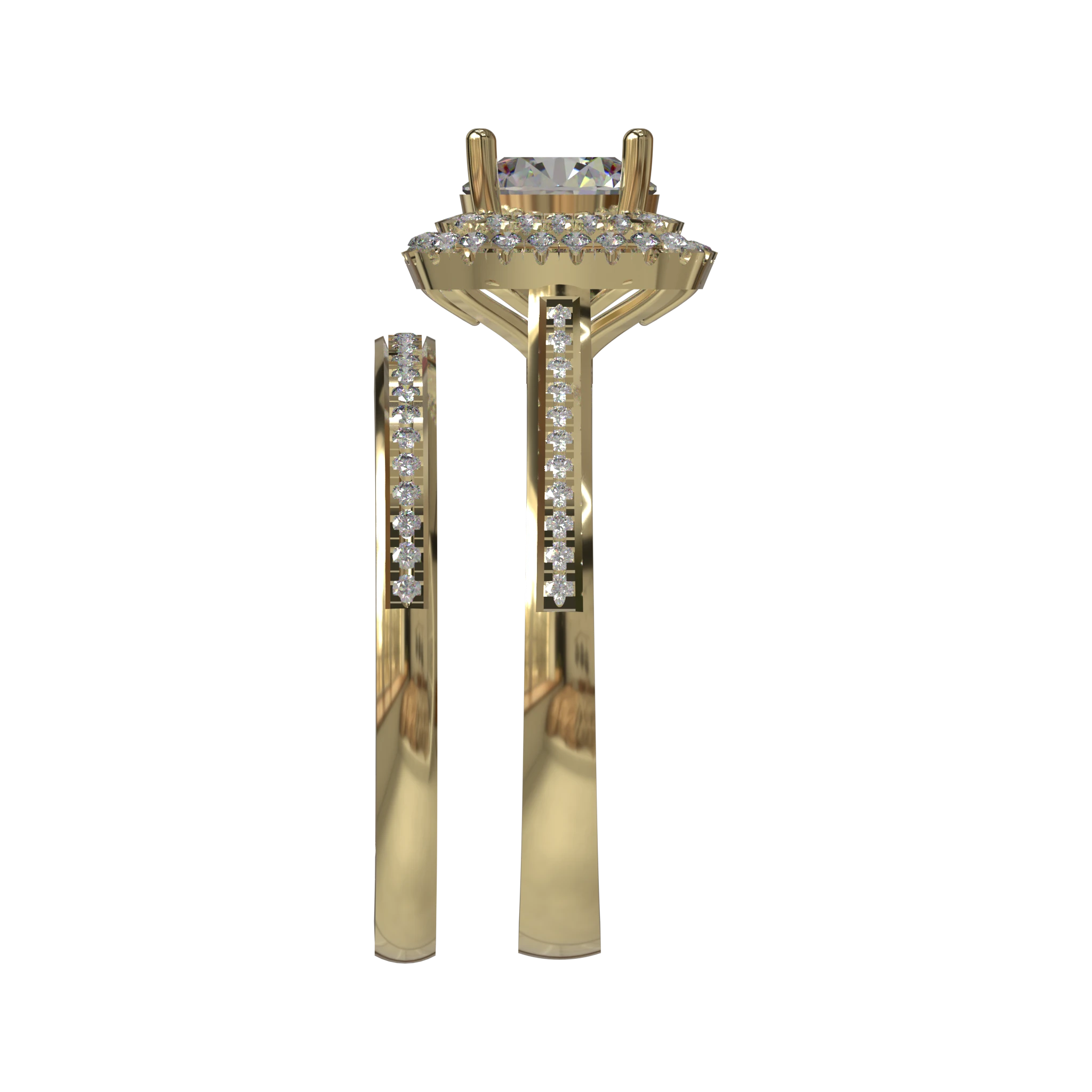 Engagement And Wedding Ring view 3