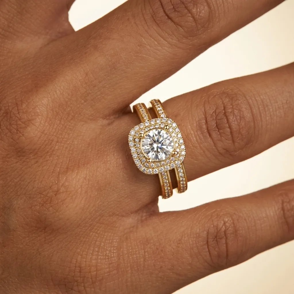 Engagement And Wedding Ring view 2