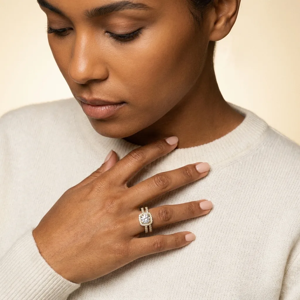 Engagement And Wedding Ring view 3