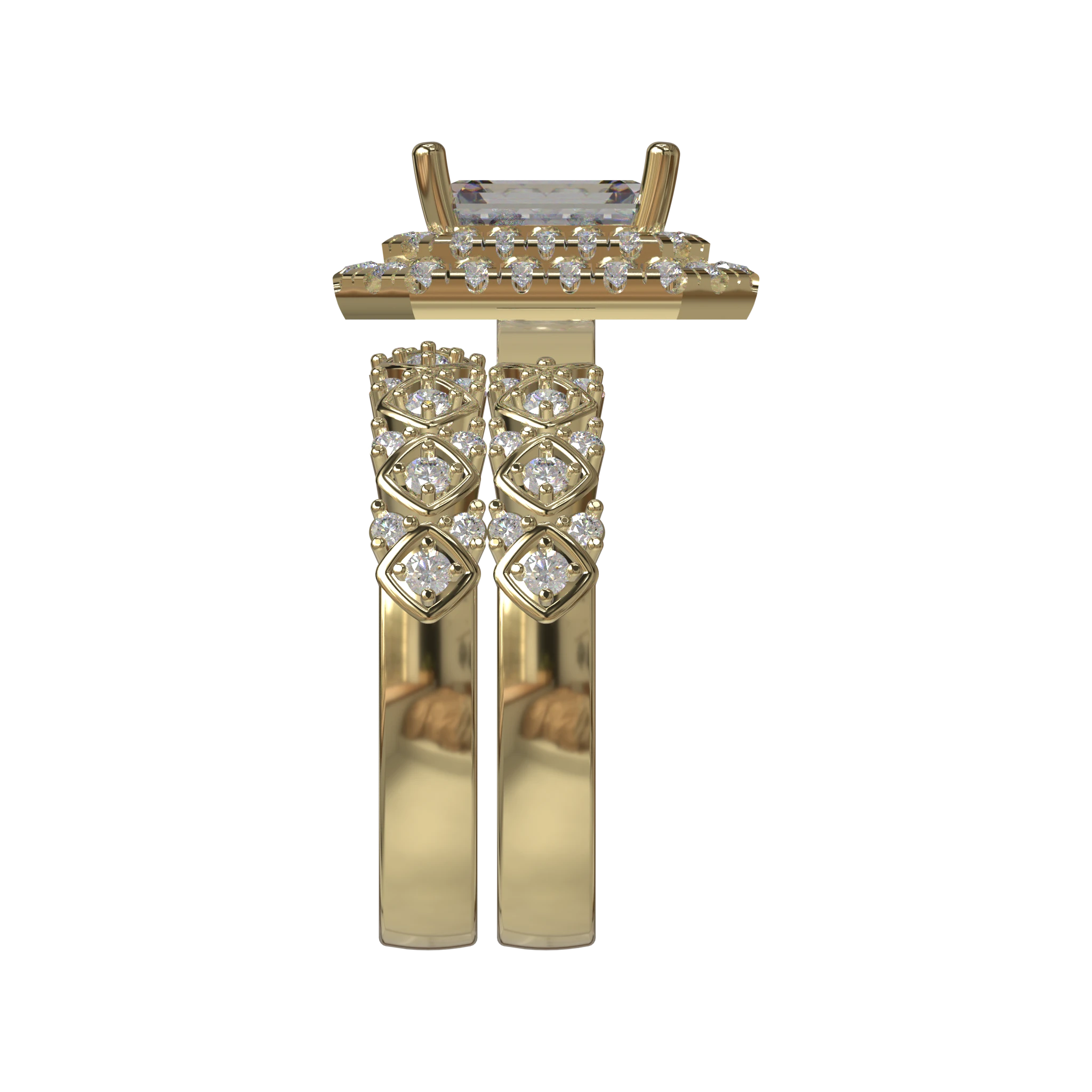 Engagement And Wedding Ring view 3