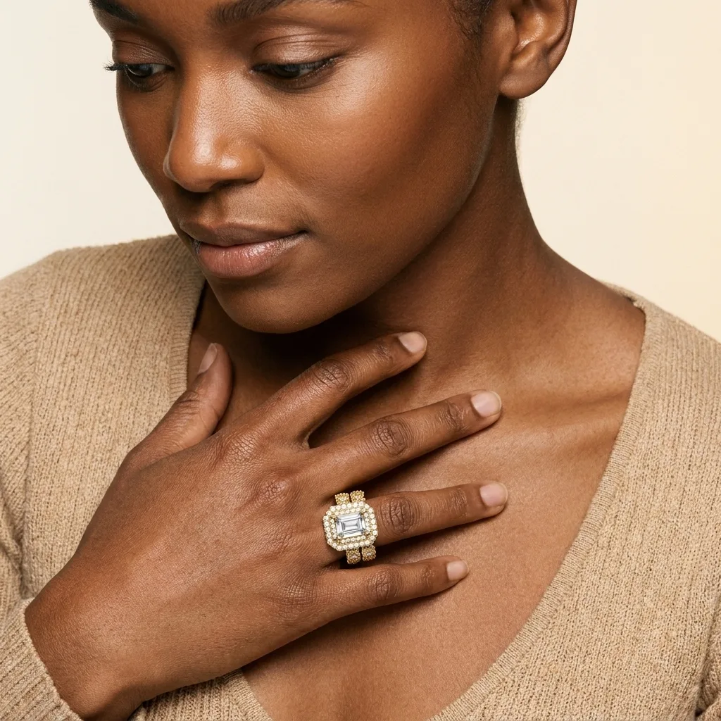 Engagement And Wedding Ring view 3