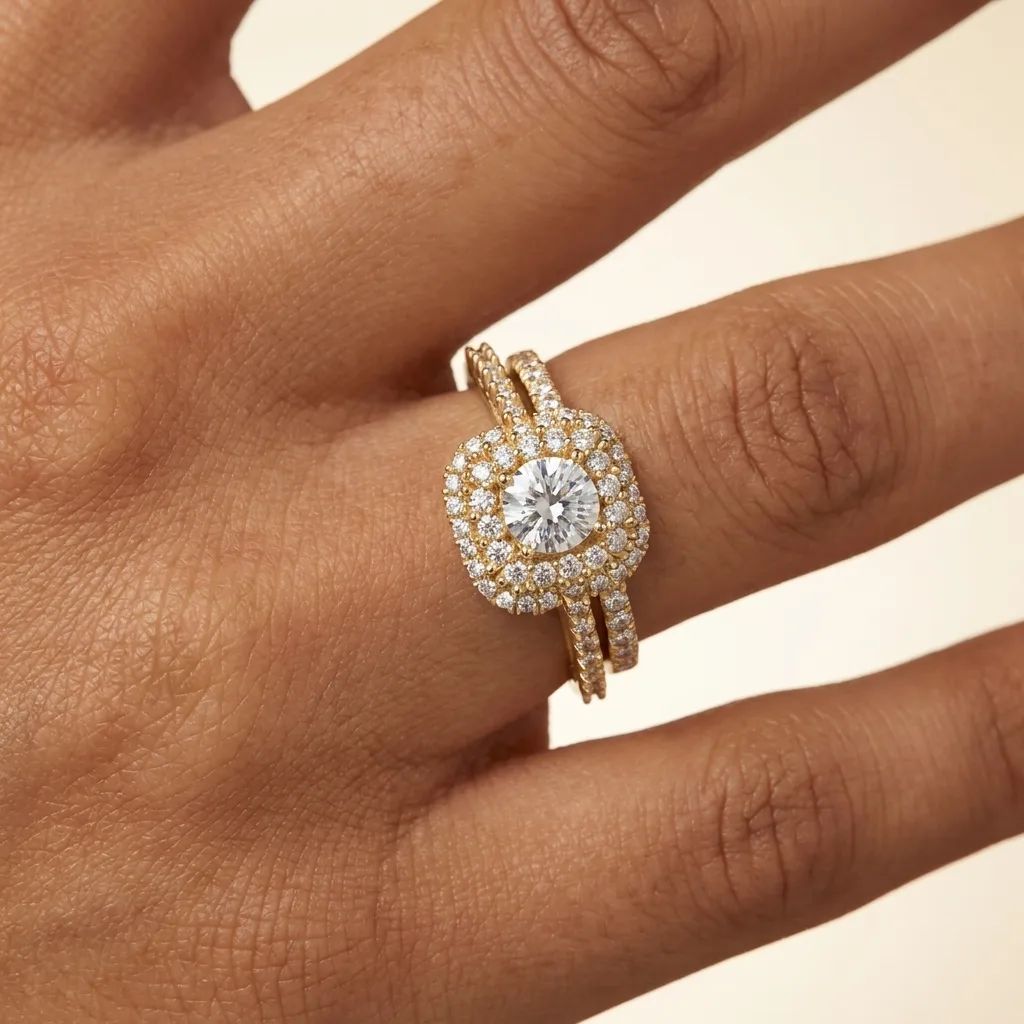 Engagement And Wedding Ring view 2