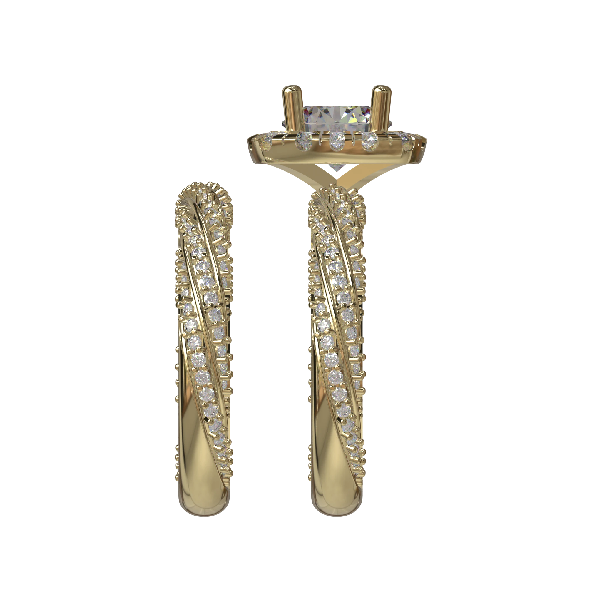 Engagement And Wedding Ring view 3