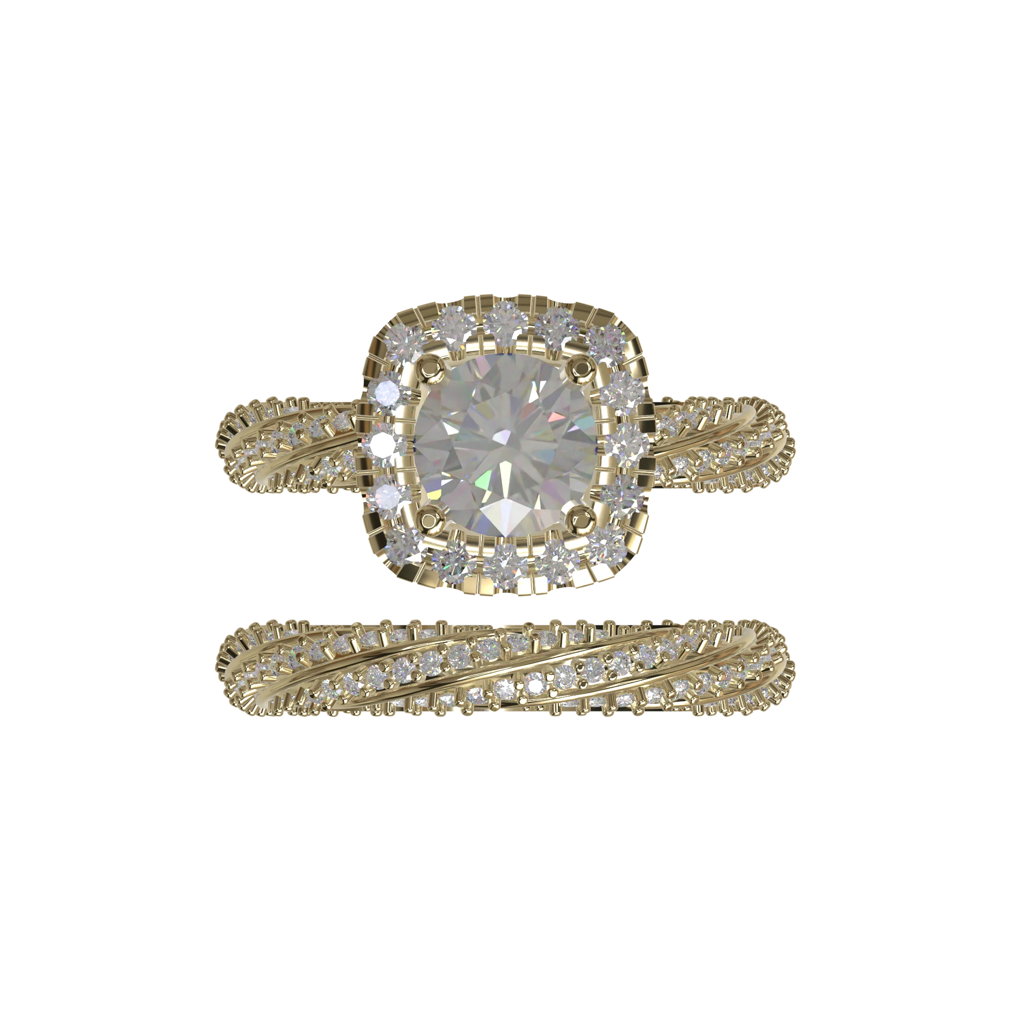 Engagement And Wedding Ring view 4