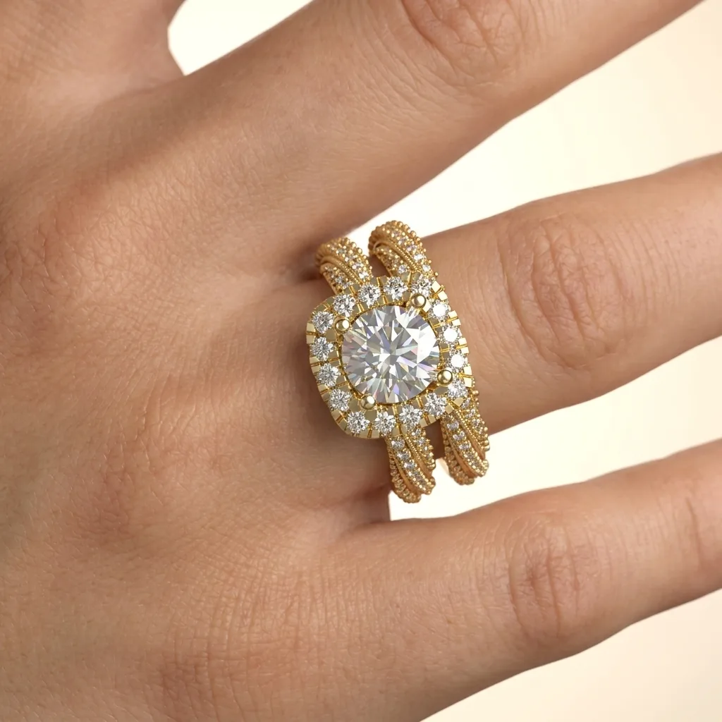 Engagement And Wedding Ring view 2