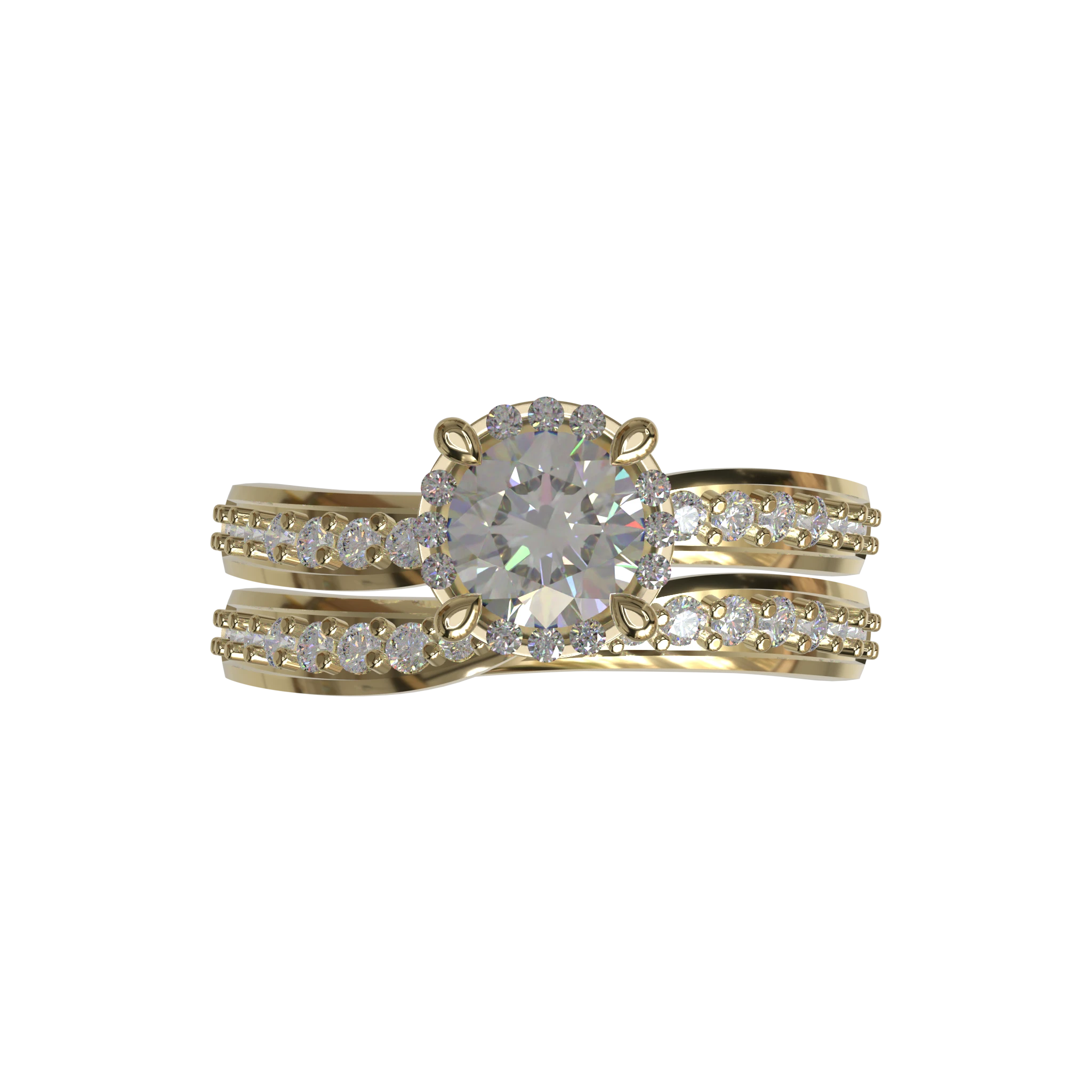 Engagement And Wedding Ring view 4