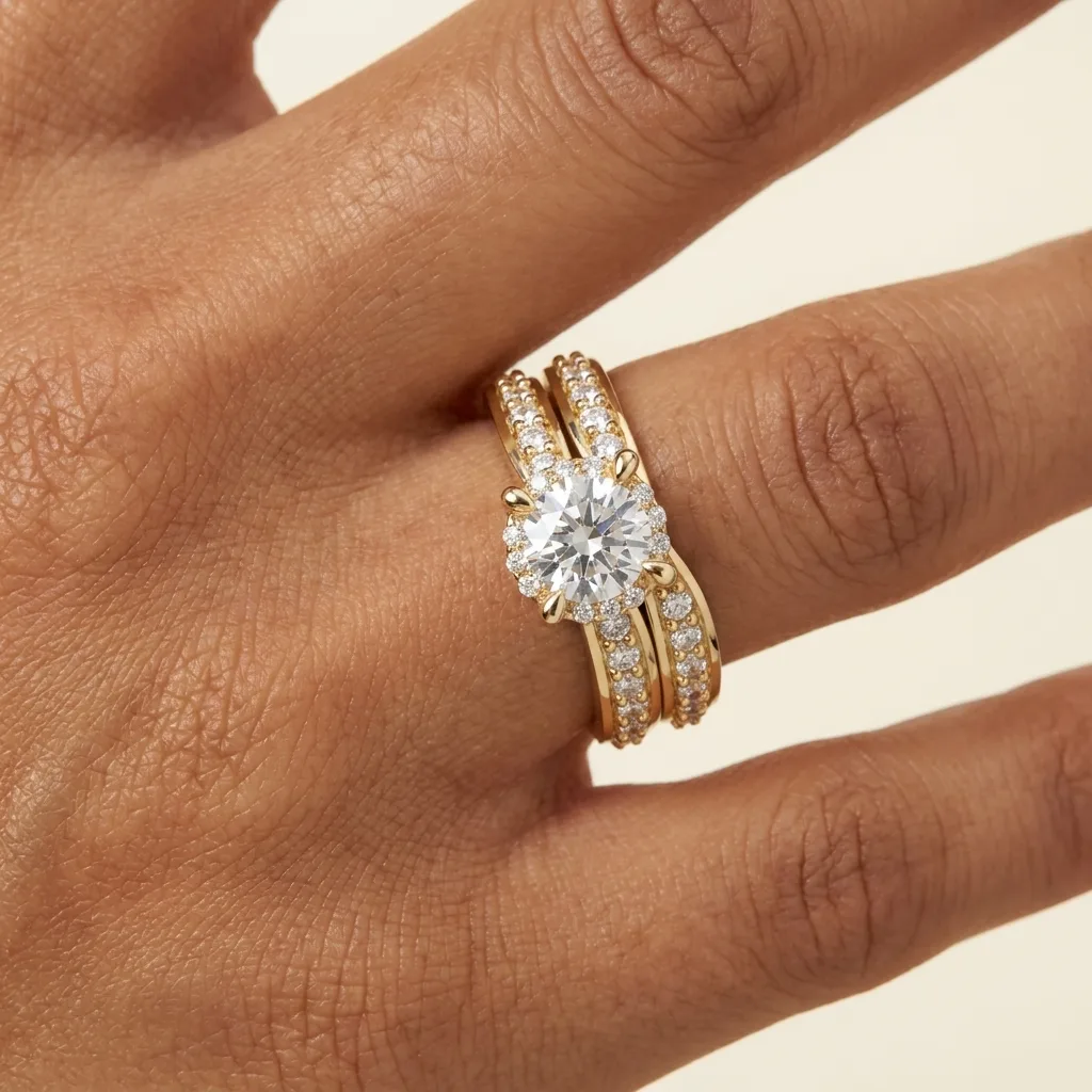 Engagement And Wedding Ring view 2