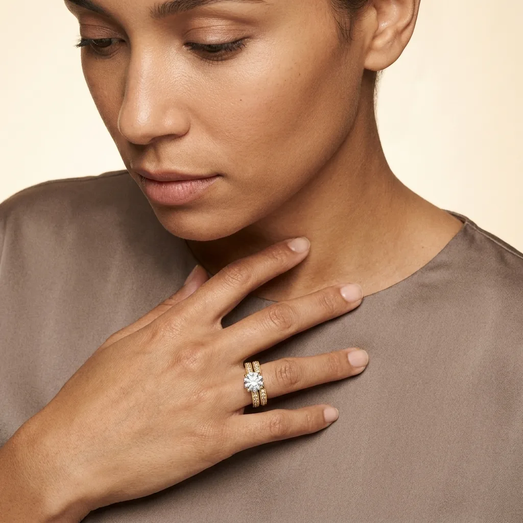 Engagement And Wedding Ring view 3