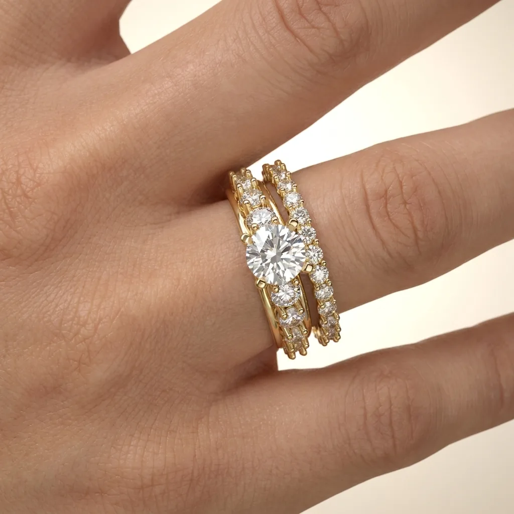 Engagement And Wedding Ring view 2