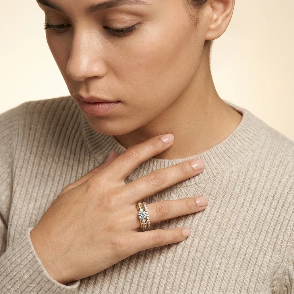 Engagement And Wedding Ring view 3