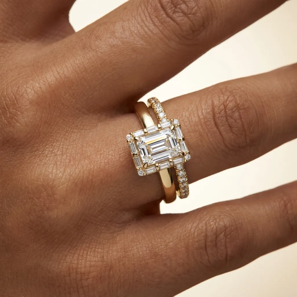 Engagement And Wedding Ring view 2