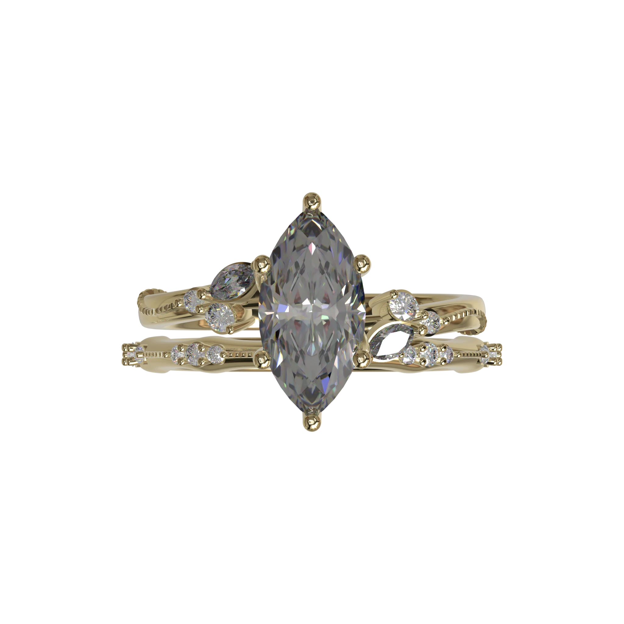 Engagement And Wedding Ring view 4
