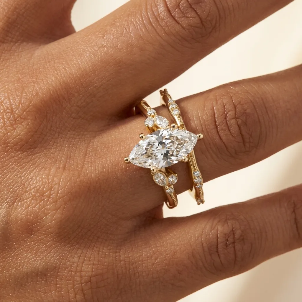 Engagement And Wedding Ring view 2