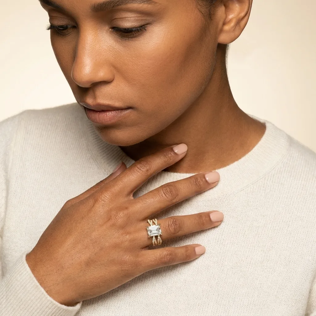 Engagement And Wedding Ring view 3