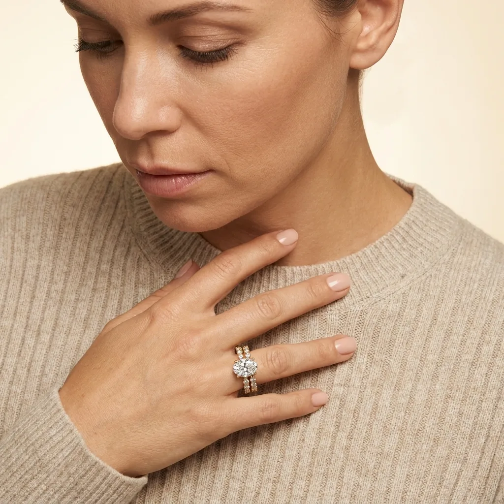 Engagement And Wedding Ring view 3