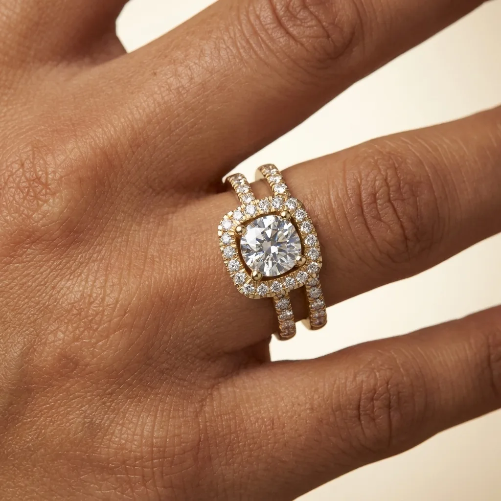 Engagement And Wedding Ring view 2