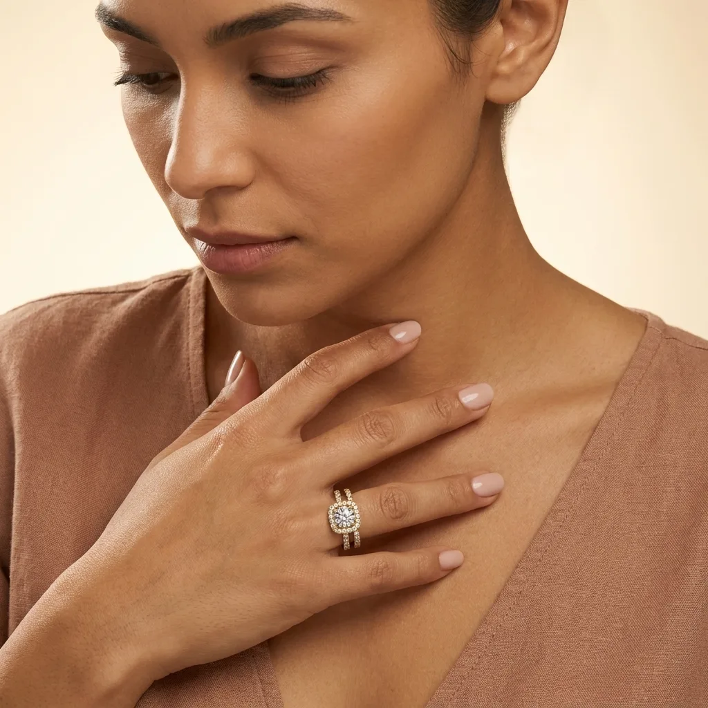 Engagement And Wedding Ring view 3